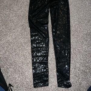 Women’s black leopard print leggings. Sizes Small & Large